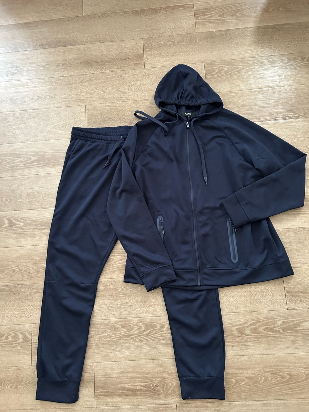 Women Blu Rock New York Activewear Navy Zip Hoodie & Jogger Set